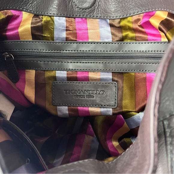 Tignanello Gray Leather Hobo Shoulder Bag - Picture 13 of 14